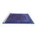 Sideview of Machine Washable Medallion Blue Traditional Rug, wshtr1620blu