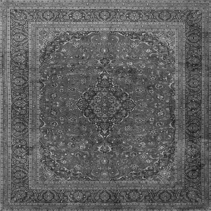 Round Machine Washable Medallion Gray Traditional Rug, wshtr1620gry
