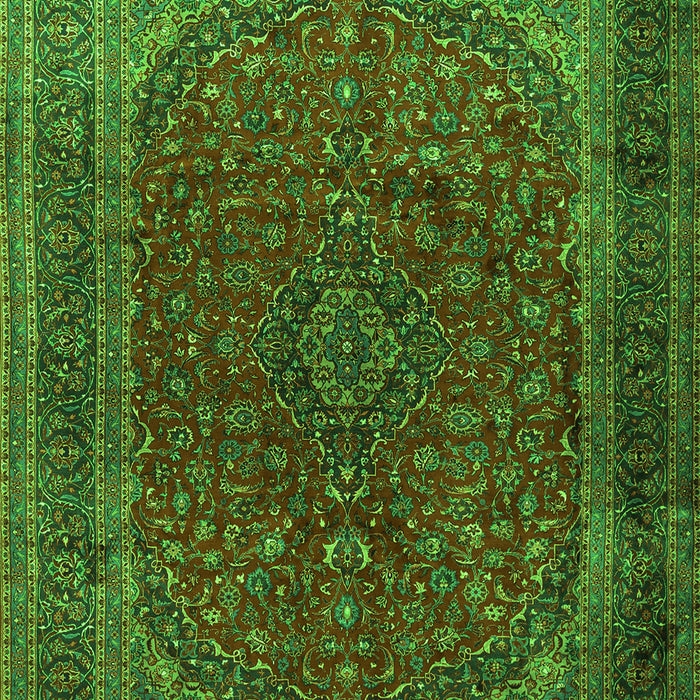 Serging Thickness of Machine Washable Medallion Green Traditional Area Rugs, wshtr1620grn