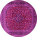 Round Medallion Pink Traditional Rug, tr1620pnk