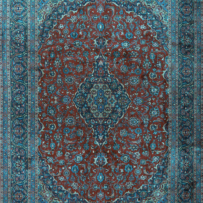 Medallion Light Blue Traditional Rug, tr1620lblu