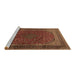 Sideview of Machine Washable Medallion Brown Traditional Rug, wshtr1620brn