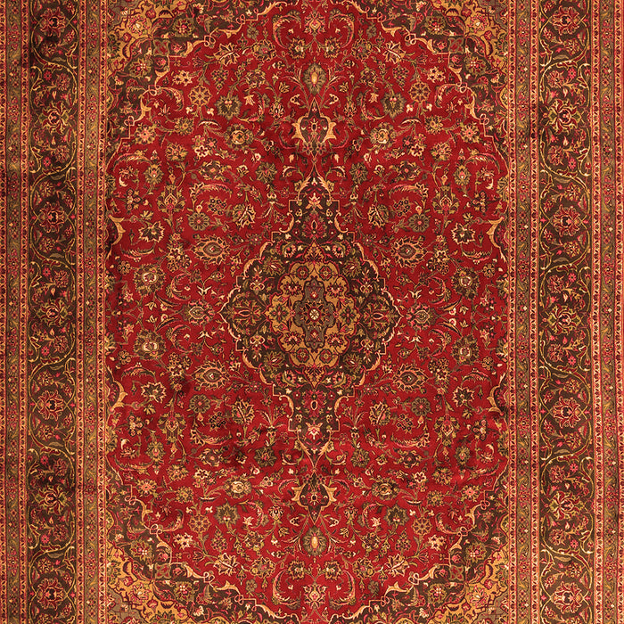 Serging Thickness of Machine Washable Medallion Orange Traditional Area Rugs, wshtr1620org