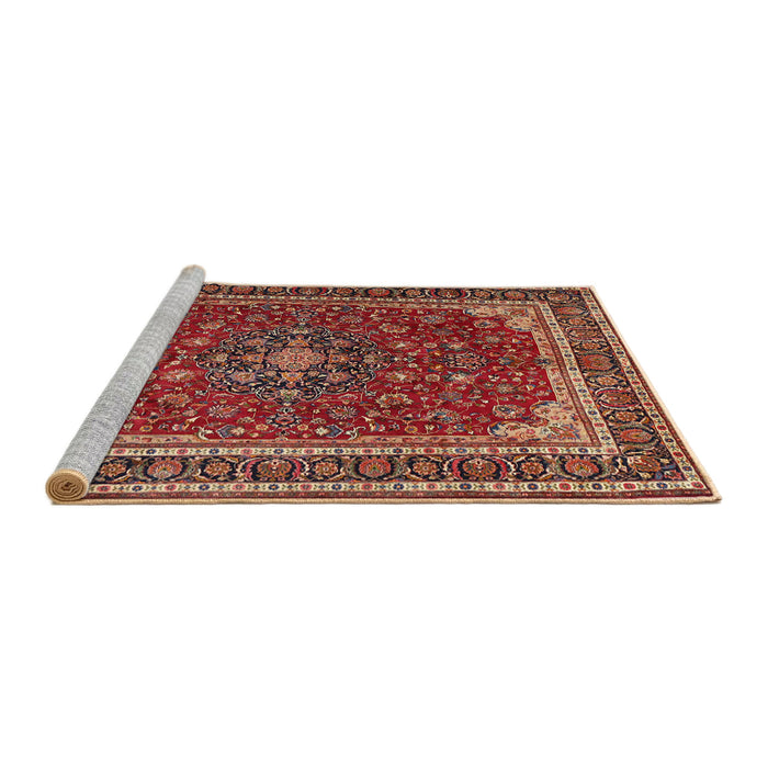 Sideview of Machine Washable Traditional Tomato Red Rug, wshtr1621