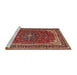 Sideview of Machine Washable Traditional Tomato Red Rug, wshtr1621