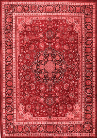 Medallion Red Traditional Rug, tr1621red