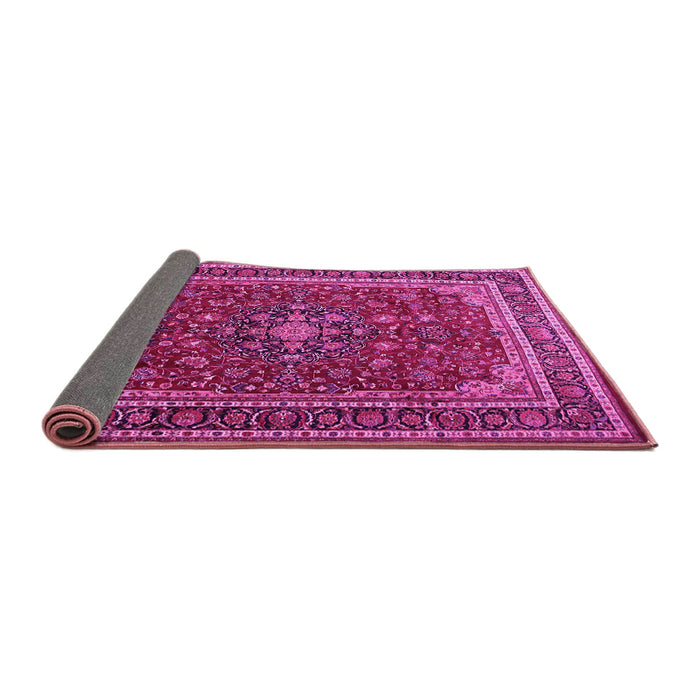 Sideview of Medallion Pink Traditional Rug, tr1621pnk