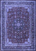 Medallion Blue Traditional Rug, tr1621blu