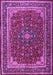 Machine Washable Medallion Purple Traditional Area Rugs, wshtr1621pur