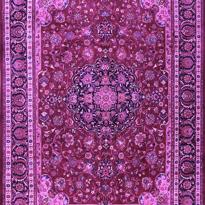 Machine Washable Medallion Purple Traditional Area Rugs, wshtr1621pur