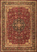 Machine Washable Medallion Brown Traditional Rug, wshtr1621brn