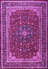 Medallion Purple Traditional Rug, tr1621pur