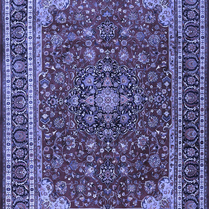 Machine Washable Medallion Blue Traditional Rug, wshtr1621blu
