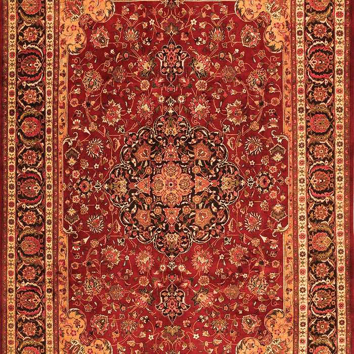 Medallion Orange Traditional Rug, tr1621org