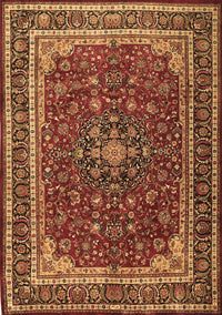 Medallion Brown Traditional Rug, tr1621brn