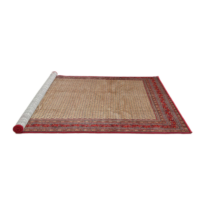 Sideview of Machine Washable Traditional Fire Brick Red Rug, wshtr1622