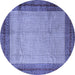 Round Persian Blue Traditional Rug, tr1622blu