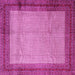 Square Machine Washable Persian Pink Traditional Rug, wshtr1622pnk