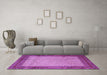 Machine Washable Persian Purple Traditional Area Rugs in a Living Room, wshtr1622pur