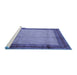 Sideview of Machine Washable Persian Blue Traditional Rug, wshtr1622blu