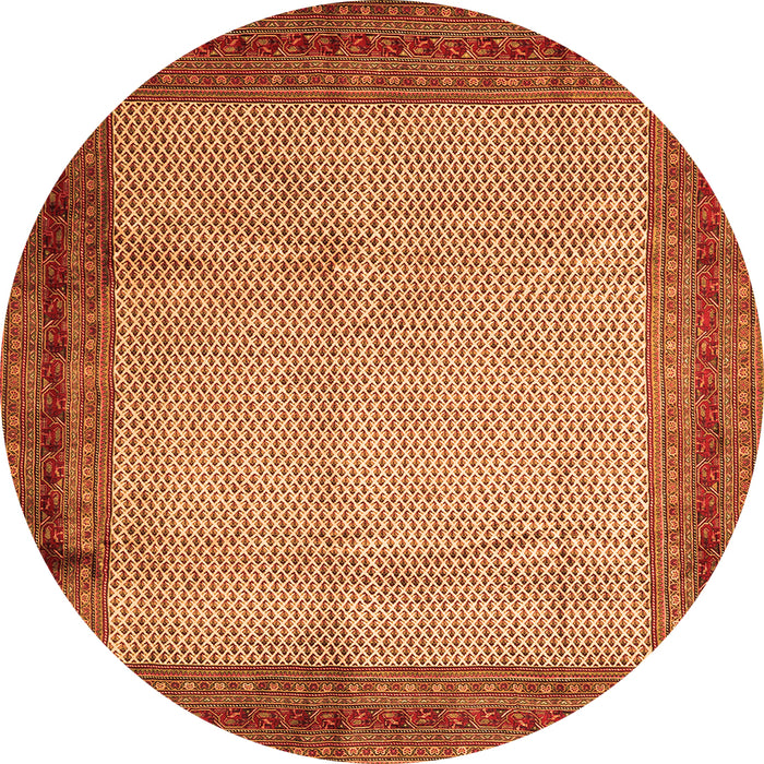 Square Persian Orange Traditional Rug, tr1622org