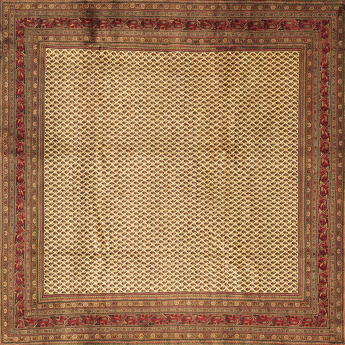 Square Persian Brown Traditional Rug, tr1622brn