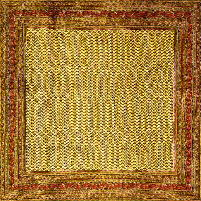 Square Persian Yellow Traditional Rug, tr1622yw