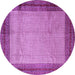 Round Persian Purple Traditional Rug, tr1622pur