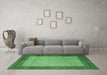 Machine Washable Persian Emerald Green Traditional Area Rugs in a Living Room,, wshtr1622emgrn