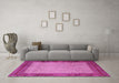 Machine Washable Persian Pink Traditional Rug in a Living Room, wshtr1622pnk