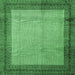Square Persian Emerald Green Traditional Rug, tr1622emgrn