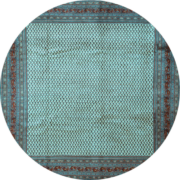 Round Persian Light Blue Traditional Rug, tr1622lblu