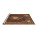 Sideview of Machine Washable Traditional Bronze Brown Rug, wshtr1623