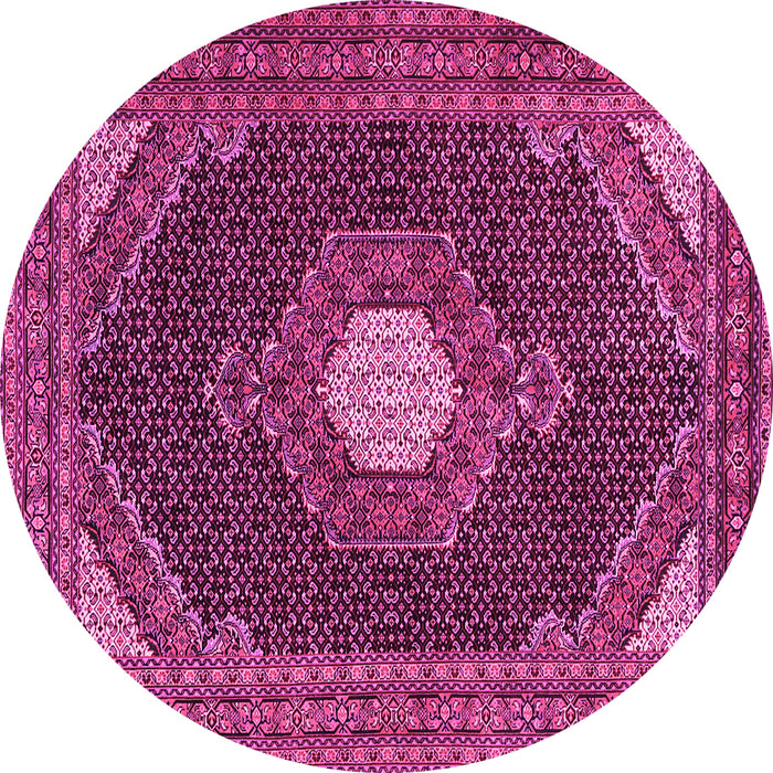 Round Medallion Pink Traditional Rug, tr1623pnk
