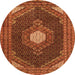 Square Medallion Orange Traditional Rug, tr1623org
