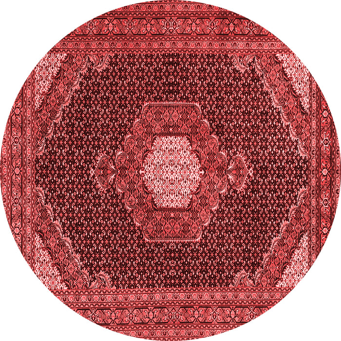 Machine Washable Medallion Red Traditional Rug, wshtr1623red