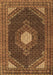 Machine Washable Medallion Brown Traditional Rug, wshtr1623brn