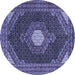 Round Medallion Blue Traditional Rug, tr1623blu