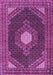 Machine Washable Medallion Purple Traditional Area Rugs, wshtr1623pur