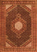 Serging Thickness of Machine Washable Medallion Orange Traditional Area Rugs, wshtr1623org