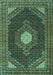 Medallion Turquoise Traditional Rug, tr1623turq