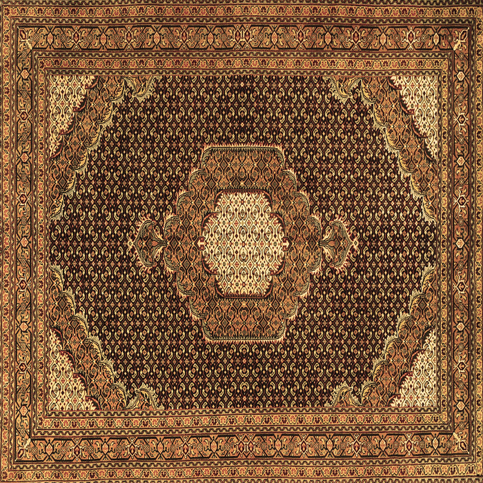 Square Medallion Brown Traditional Rug, tr1623brn