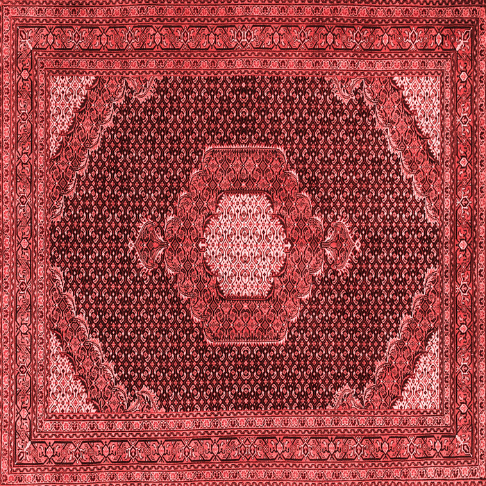 Machine Washable Medallion Red Traditional Rug, wshtr1623red