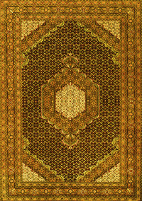 Medallion Yellow Traditional Rug, tr1623yw