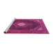 Sideview of Machine Washable Medallion Pink Traditional Rug, wshtr1623pnk