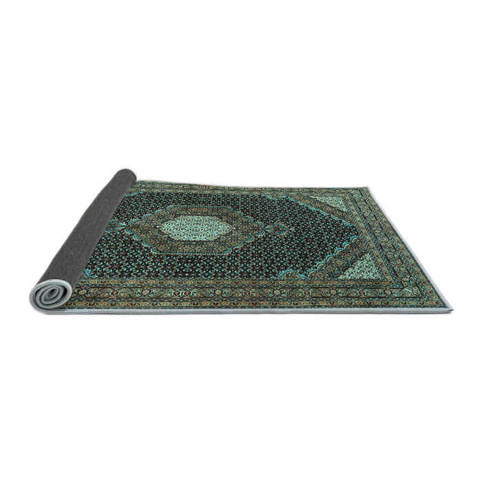 Sideview of Medallion Light Blue Traditional Rug, tr1623lblu
