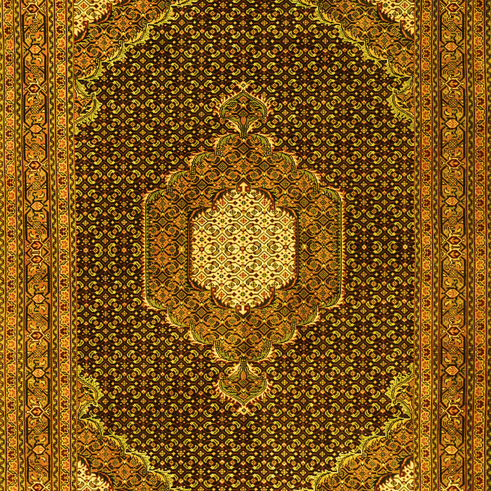 Machine Washable Medallion Yellow Traditional Rug, wshtr1623yw