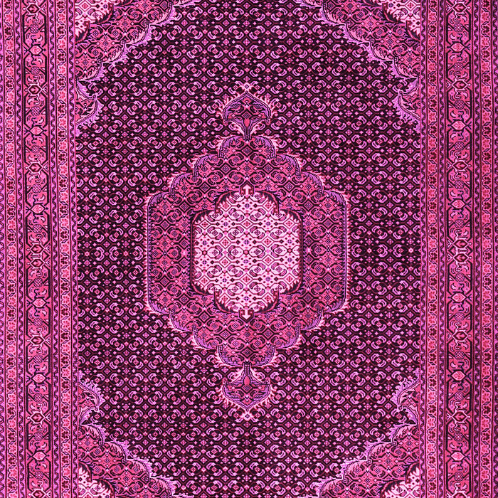 Machine Washable Medallion Pink Traditional Rug, wshtr1623pnk