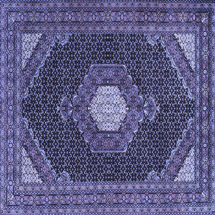 Square Medallion Blue Traditional Rug, tr1623blu