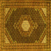 Square Medallion Yellow Traditional Rug, tr1623yw
